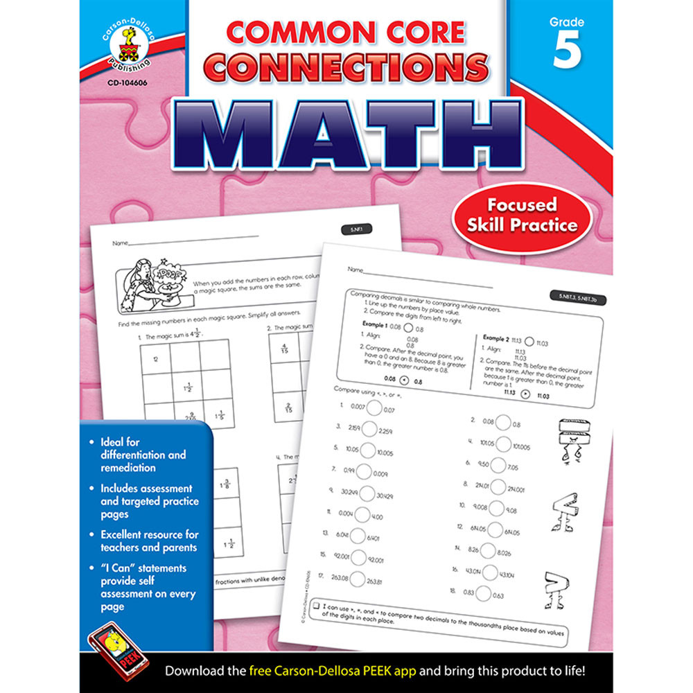 CD-104606 - Math Gr 5 Common Core Connections in Activity Books