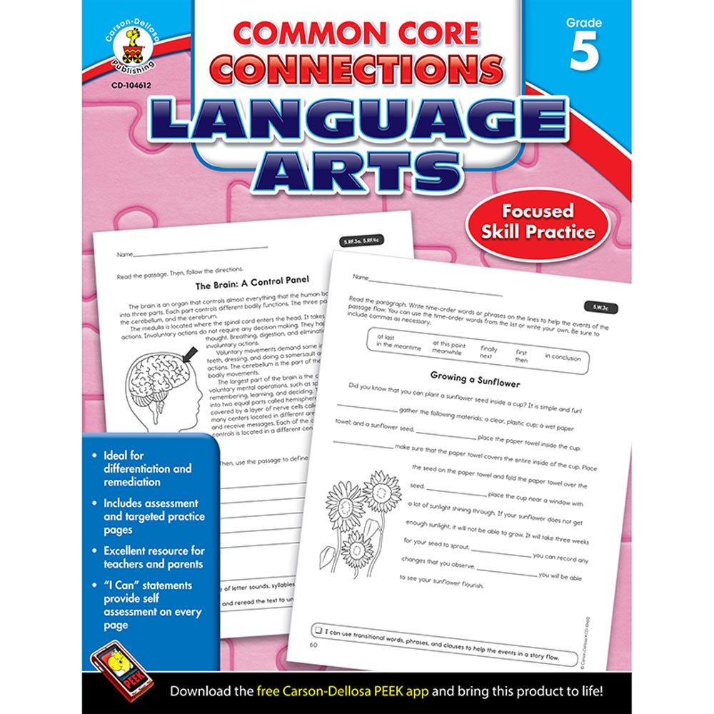 CD-104612 - Language Arts Gr 5 Common Core Connections in Comprehension