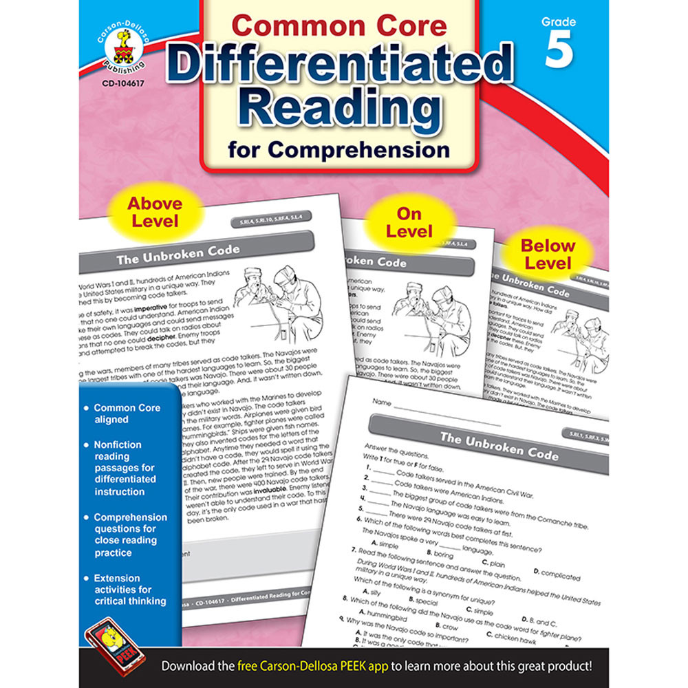 CD-104617 - Book 5 Differentiated Reading For Comprehension in Reading Skills