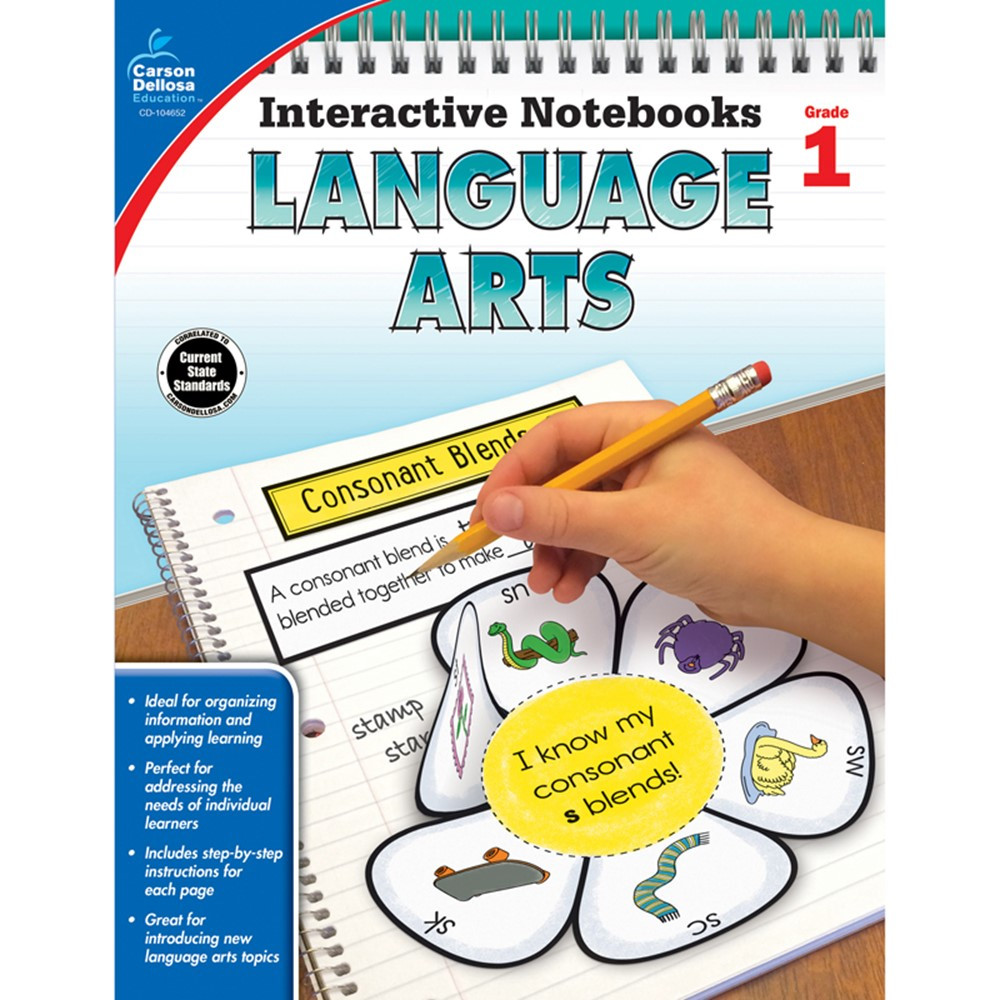 CD-104652 - Interactive Notebooks Gr 1 Language Arts in Language Arts