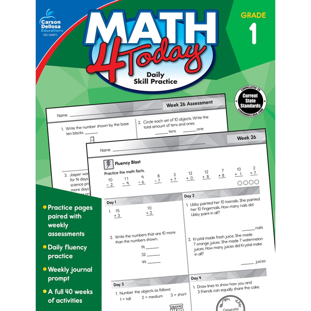 CD-104971 - Math 4 Today Gr 1 in Activity Books