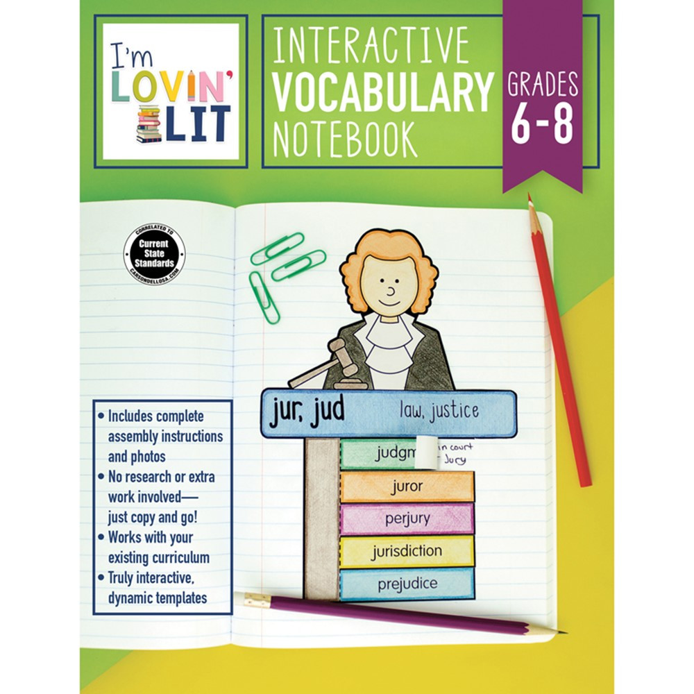 CD-105003 - Im Lovin Lit Vocab Notebook Gr 6-8 Interactive in Vocabulary Skills