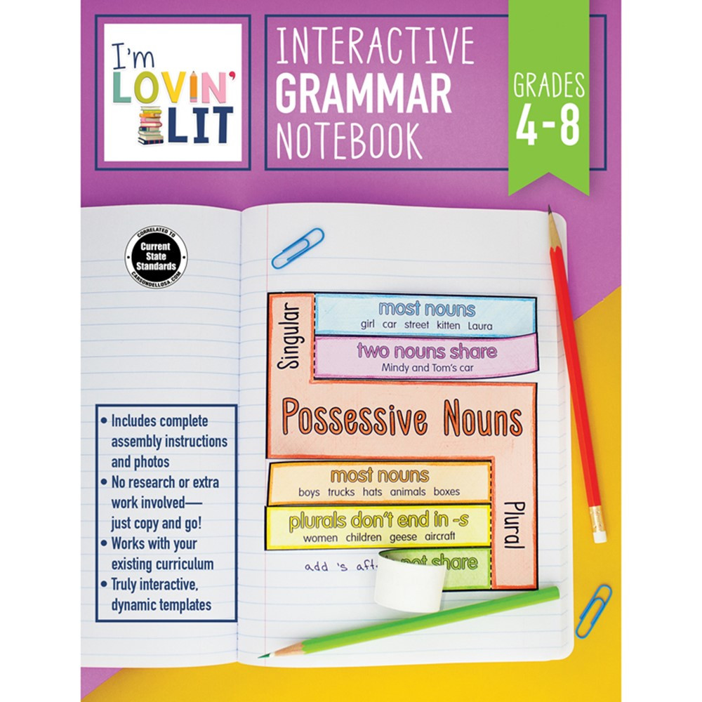 CD-105004 - Im Lovin Lit Grammar Notebk Gr 4-8 Interactive in Grammar Skills
