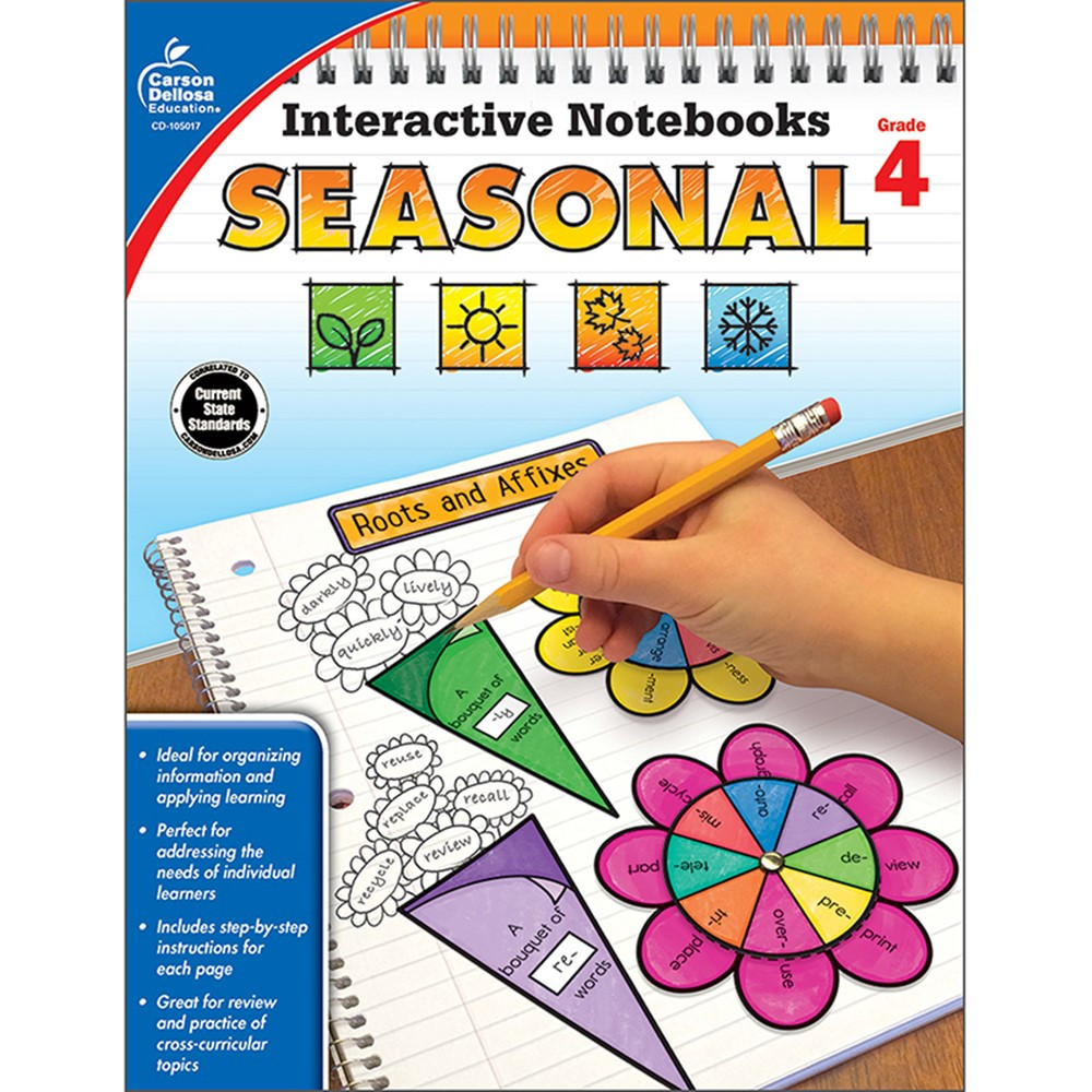 CD-105017 - Interactive Notebooks Seasonal Gr 4 in Cross-curriculum Resources