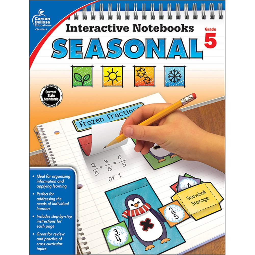 CD-105018 - Interactive Notebooks Seasonal Gr 5 in Cross-curriculum Resources
