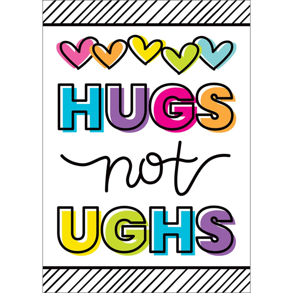 Kind Vibes Hugs Not Ughs Poster - CD-106041 | Carson Dellosa Education | Classroom Theme