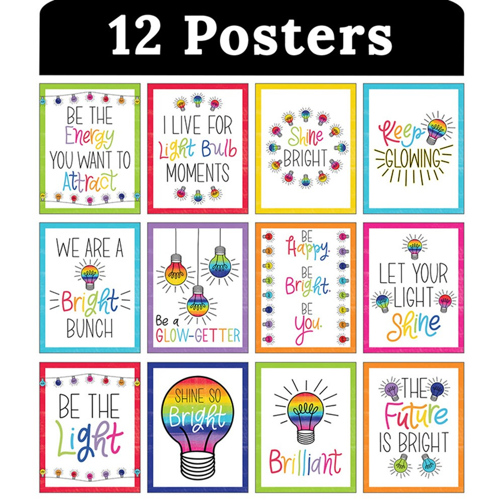 Mini Posters: Light Bulb Moments Poster Set - CD-106058 | Carson Dellosa Education | Classroom Theme