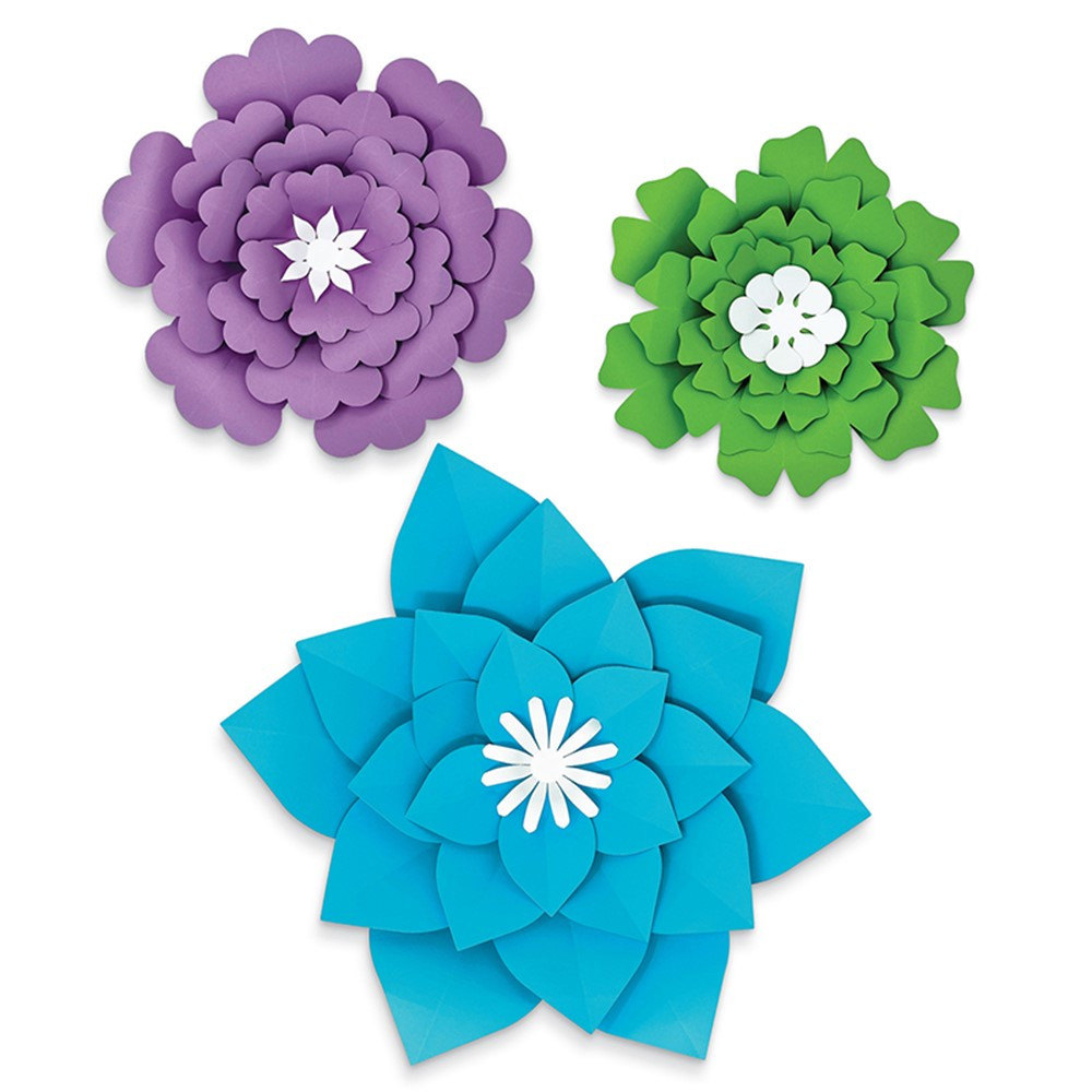 Creatively Inspired Blue, Purple, Green Flowers Dimensional Accent - CD-107007 | Carson Dellosa Education | Accents