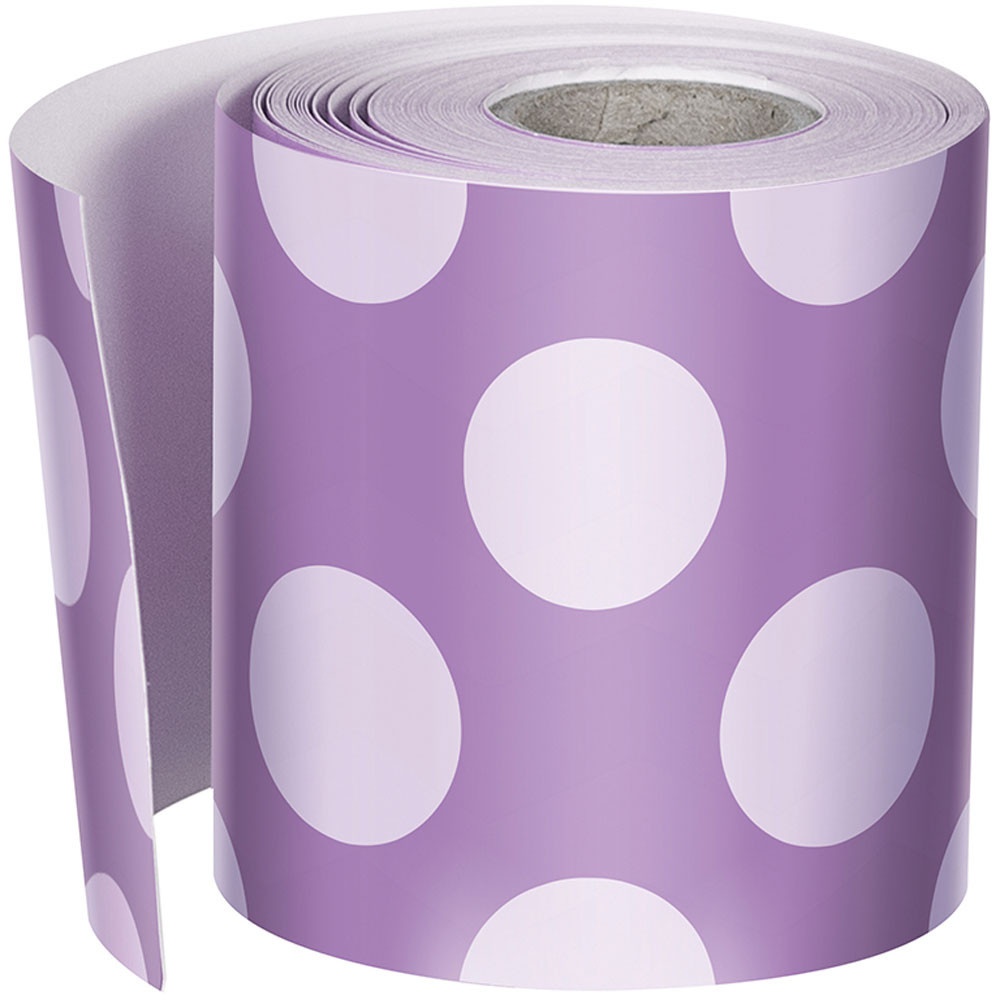 CD-108325 - Purple W Polka Dots Str Borders School Girl Style in Border/trimmer