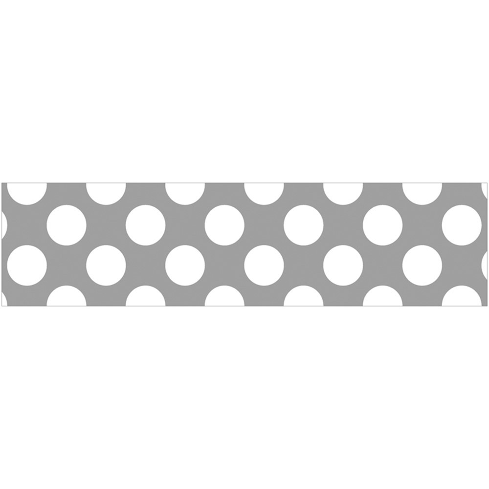 CD-108354 - Gray W Polka Dots Straight Borders School Girl Style in Border/trimmer