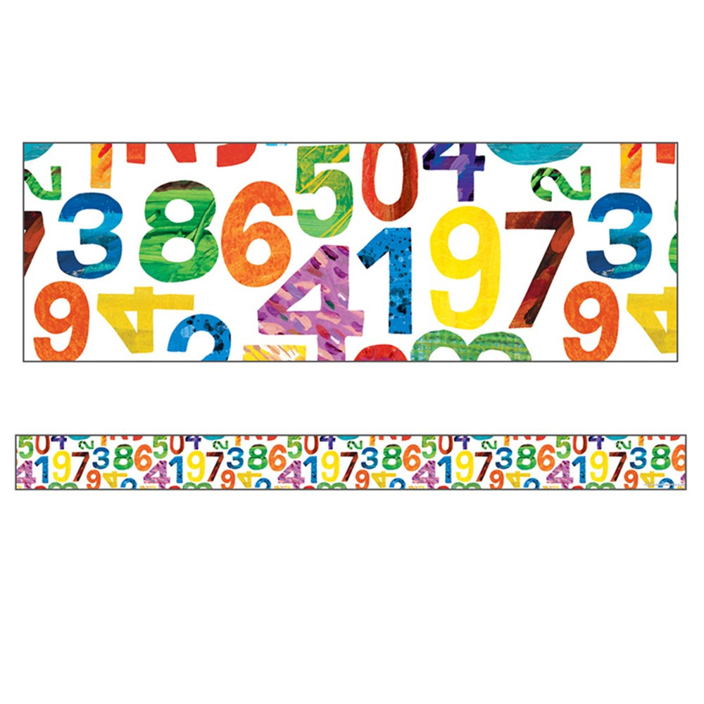 World of Eric Carle Numbers Straight Border, 36' - CD-108385 | Carson Dellosa Education | Border/Trimmer