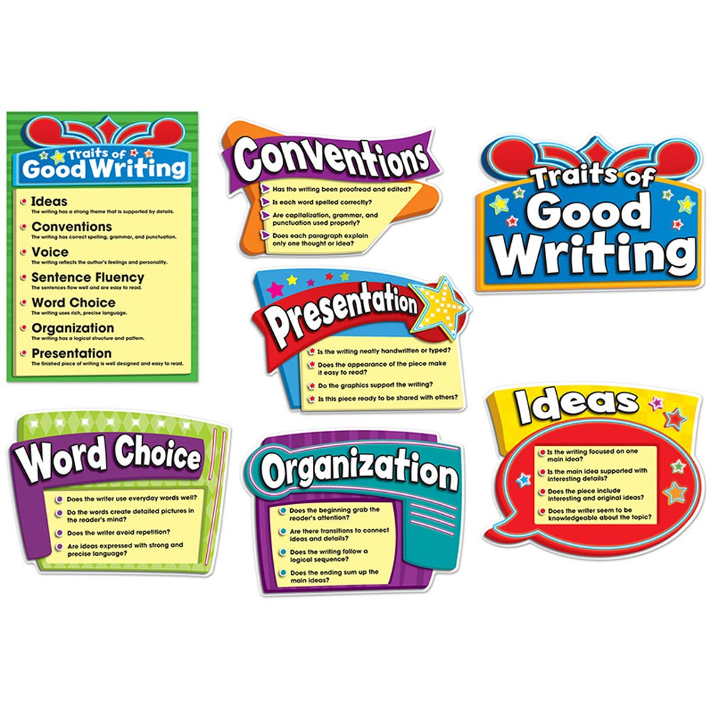 CD-110183 - Traits Of Good Writing Bulletin Board Set in Language Arts