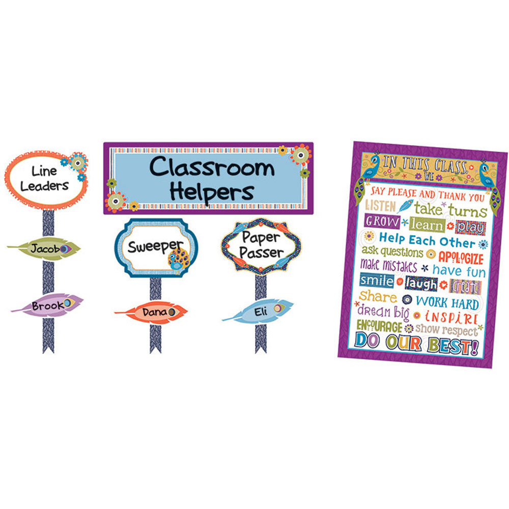 CD-110321 - You-Nique Classroom Management Bulletin Board Set in Classroom Theme