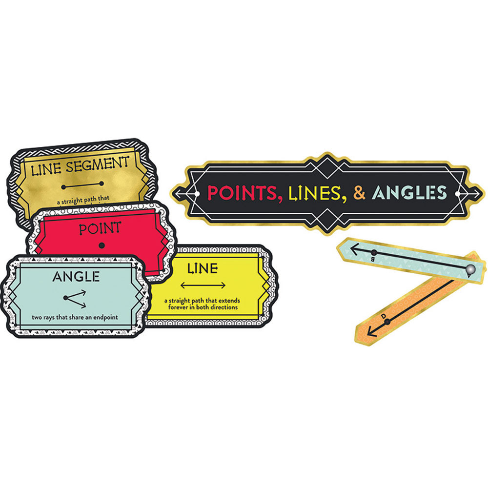 CD-110347 - Points Lines And Angles Bulletin Board Set Gr 3-5 Mini in Math