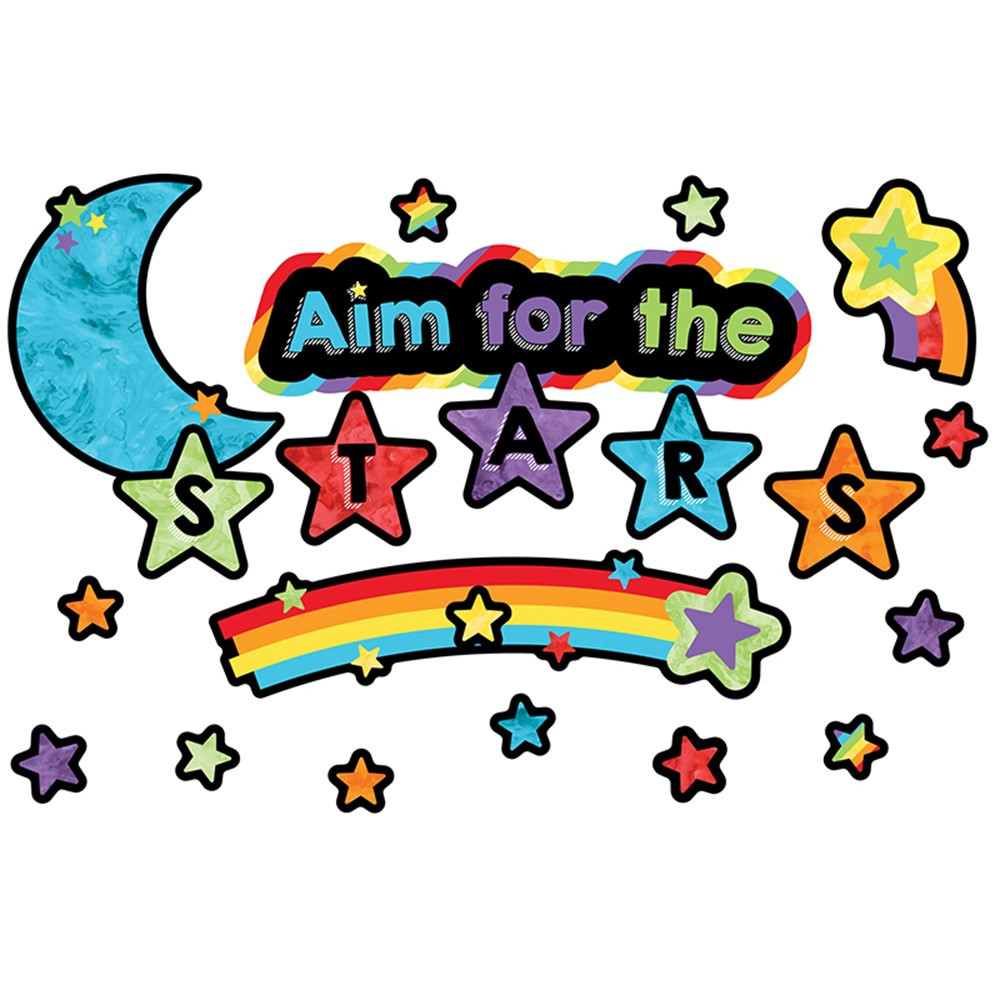 CD-110374 - Aim For The Stars Mini Bulletin Board Set Celebrate Learning in Classroom Theme