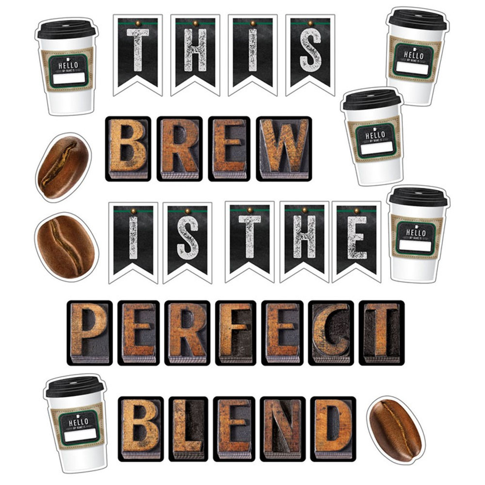 Industrial Cafe This Brew Is the Perfect Blend Bulletin Board Set - CD-110480 | Carson Dellosa Education | Classroom Theme