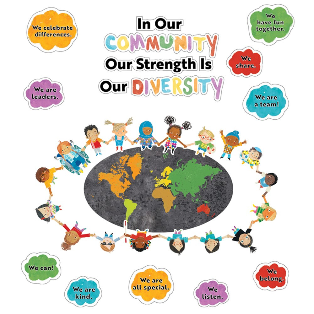 All Are Welcome Our Strength Is Our Diversity Bulletin Board Set - CD-110534 | Carson Dellosa Education | Motivational