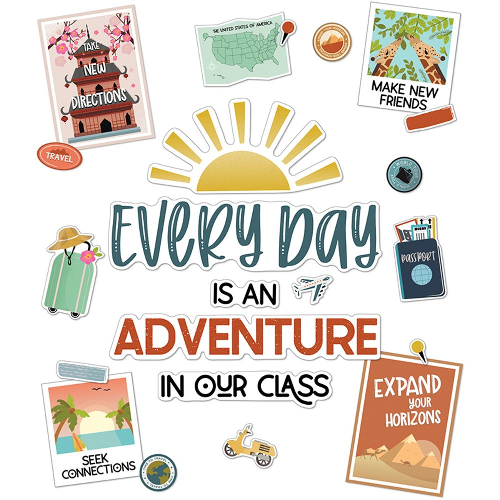 Let's Explore Every Day Is an Adventure Bulletin Board Set - CD-110554 | Carson Dellosa Education | Classroom Theme
