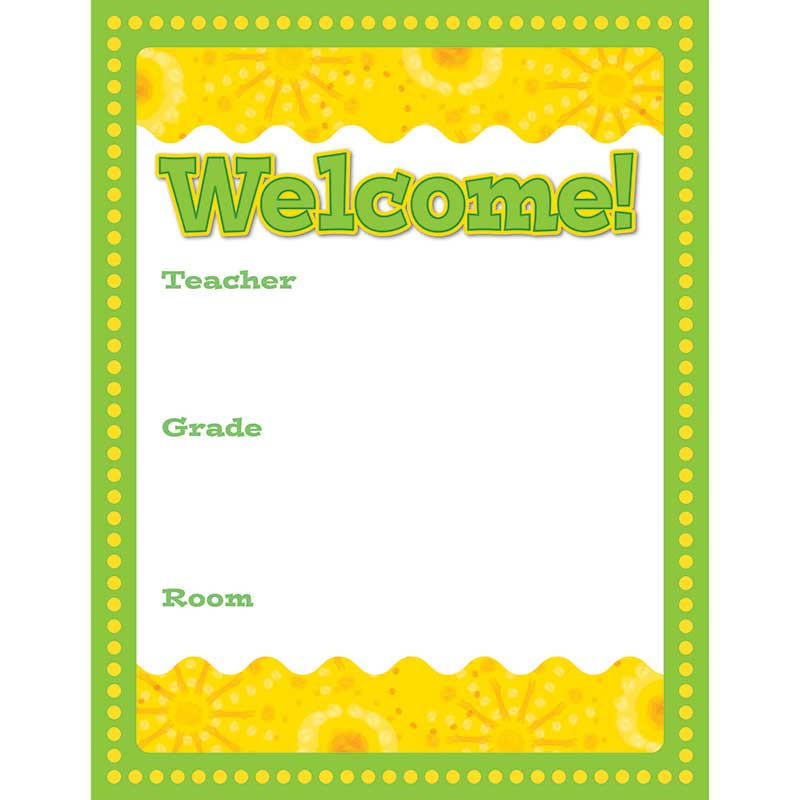 CD-114195 - Lemon Lime Welcome Chart in Classroom Theme