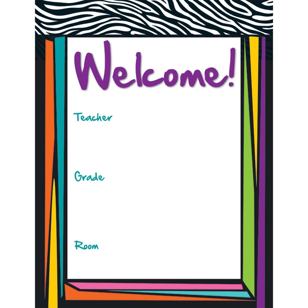 CD-114196 - Wild Style Welcome Chart in Classroom Theme