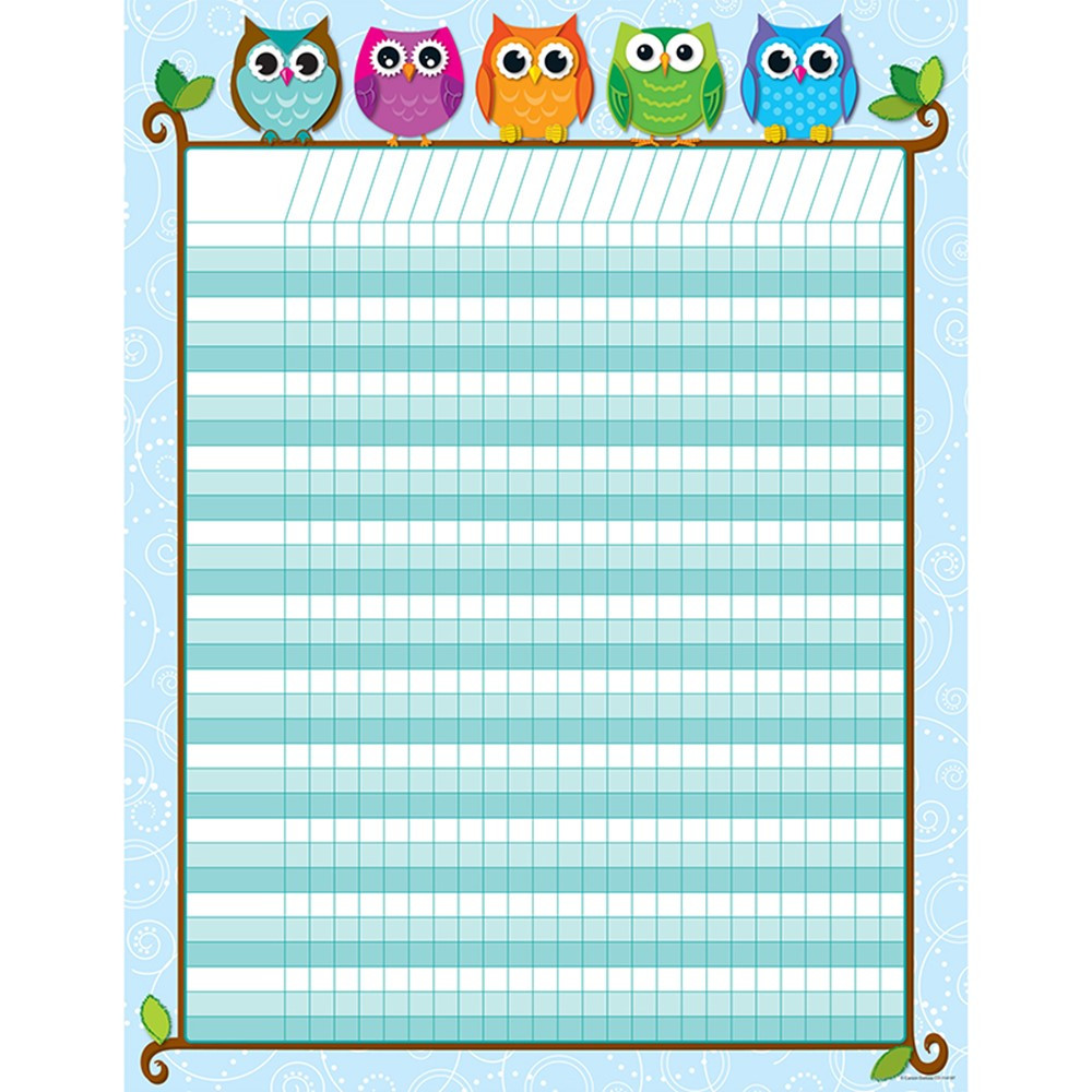CD-114197 - Colorful Owls Incentive Chart in Incentive Charts
