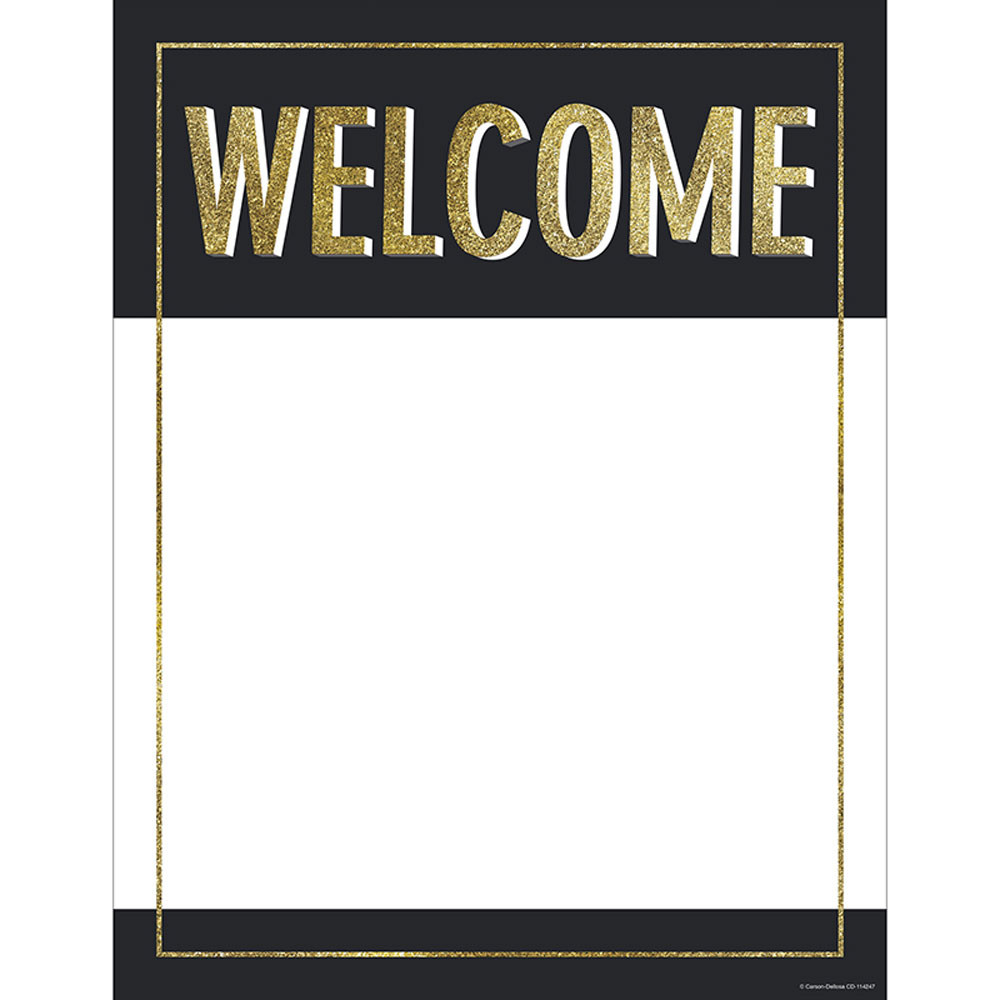 CD-114247 - Gold Glitter Welcome Chart Sparkle And Shine in Classroom Theme