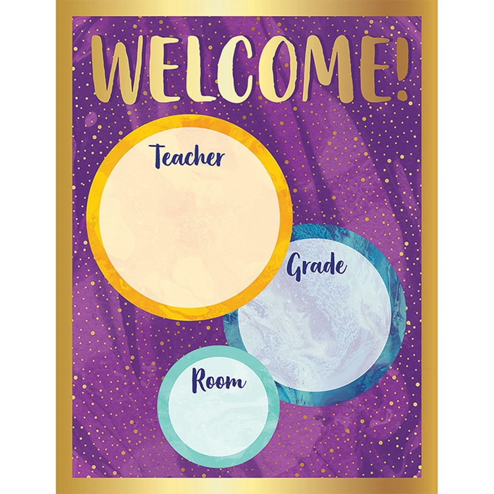 CD-114277 - Galaxy Welcome Chart in Classroom Theme