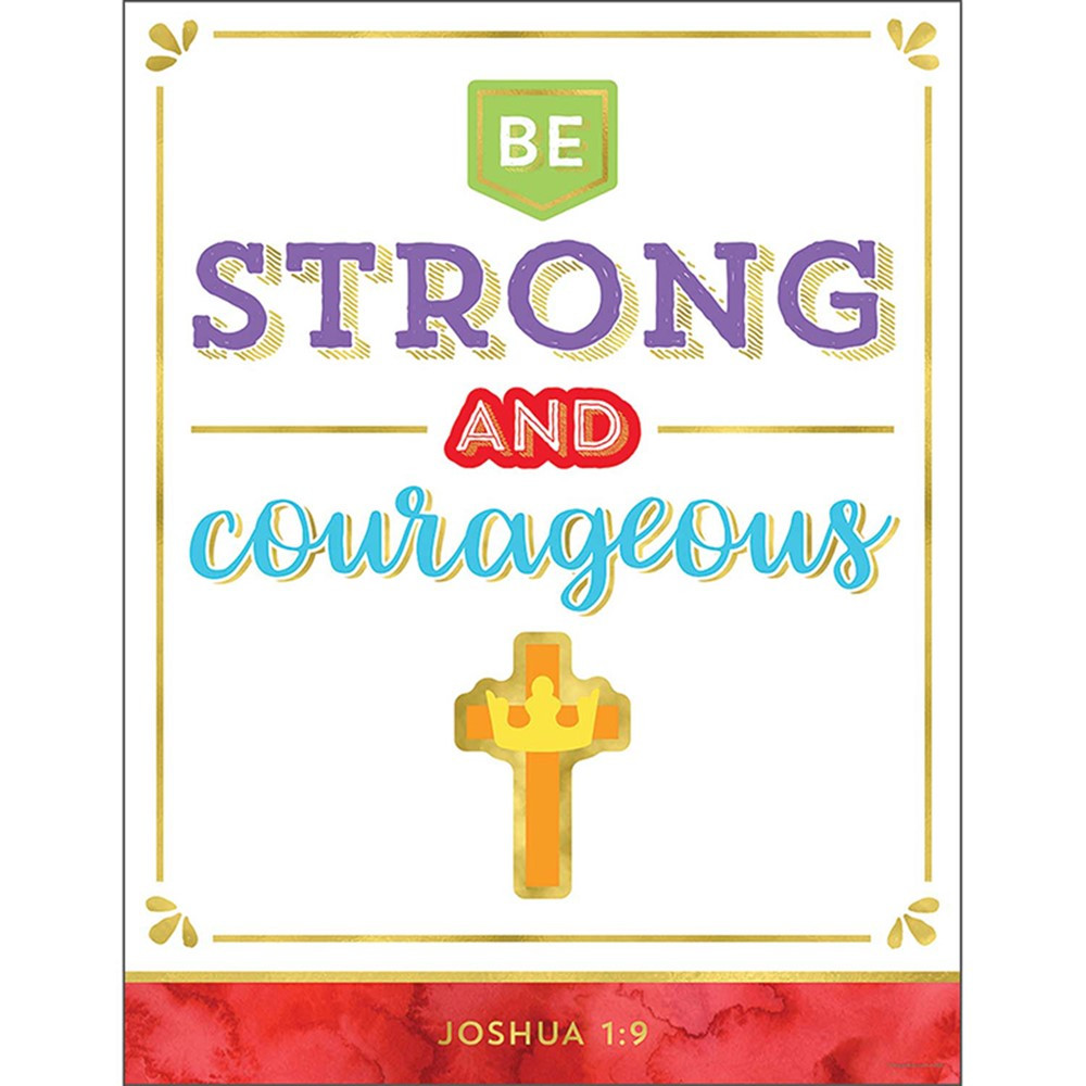 CD-114293 - Be Strong And Courageous Chart in Motivational