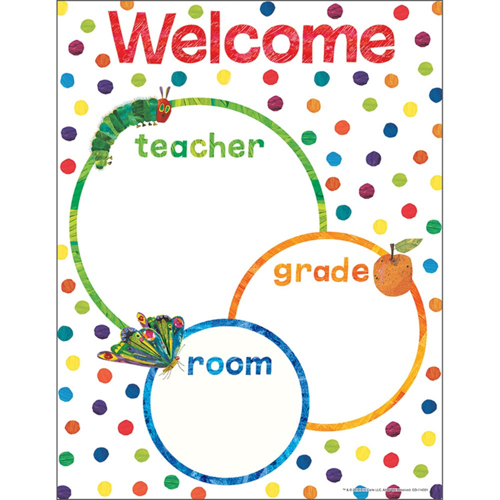 World of Eric Carle Welcome Chart - CD-114301 | Carson Dellosa Education | Classroom Theme