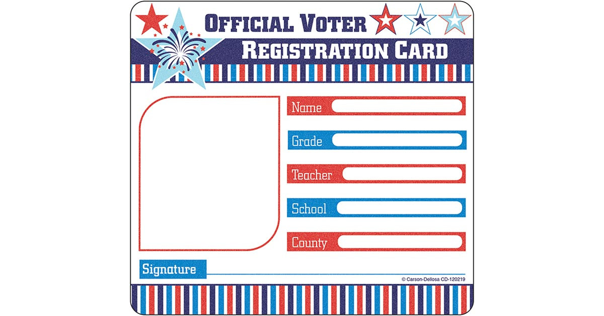 CD-120219 - Voter Registration Card Cut Outs in Accents