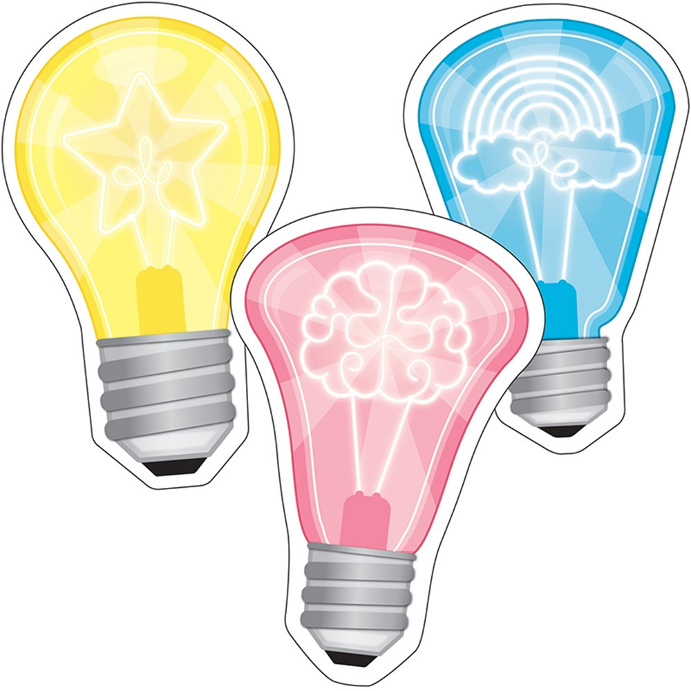 CD-120225 - Colorful Cutouts Light Bulbs Asst Designs in Accents