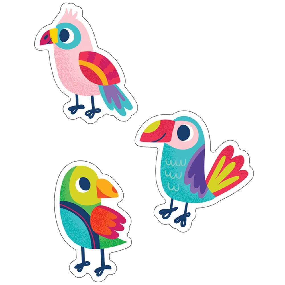 One World Parrots Cut-Outs, Pack of 36 - CD-120592 | Carson Dellosa Education | Accents