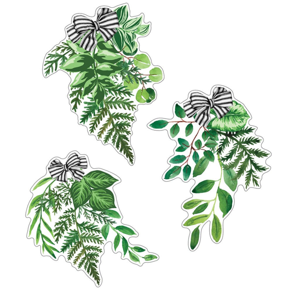 Simply Boho Greenery Cut-Outs, Pack of 12 - CD-120609 | Carson Dellosa Education | Accents