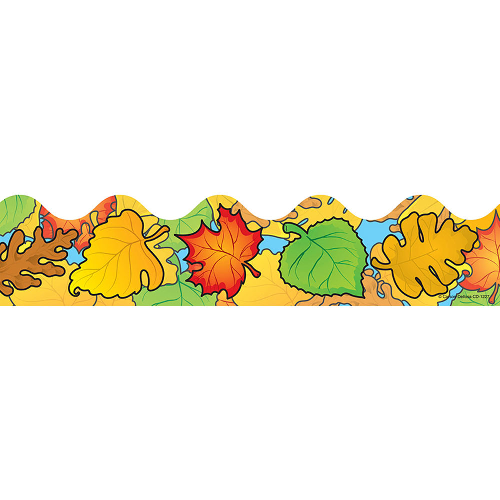 CD-1227 - Border Colored Leaves Scalloped in Holiday/seasonal