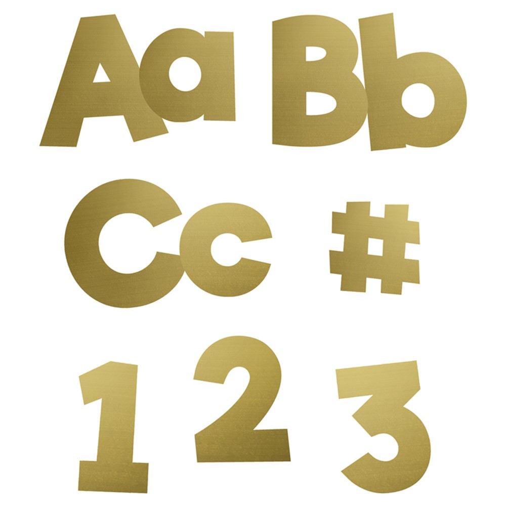 Sparkle + Shine Gold Foil Combo Pack EZ Letters, Grade PK-12, 219 Pieces - CD-130094 | Carson Dellosa Education | Letters