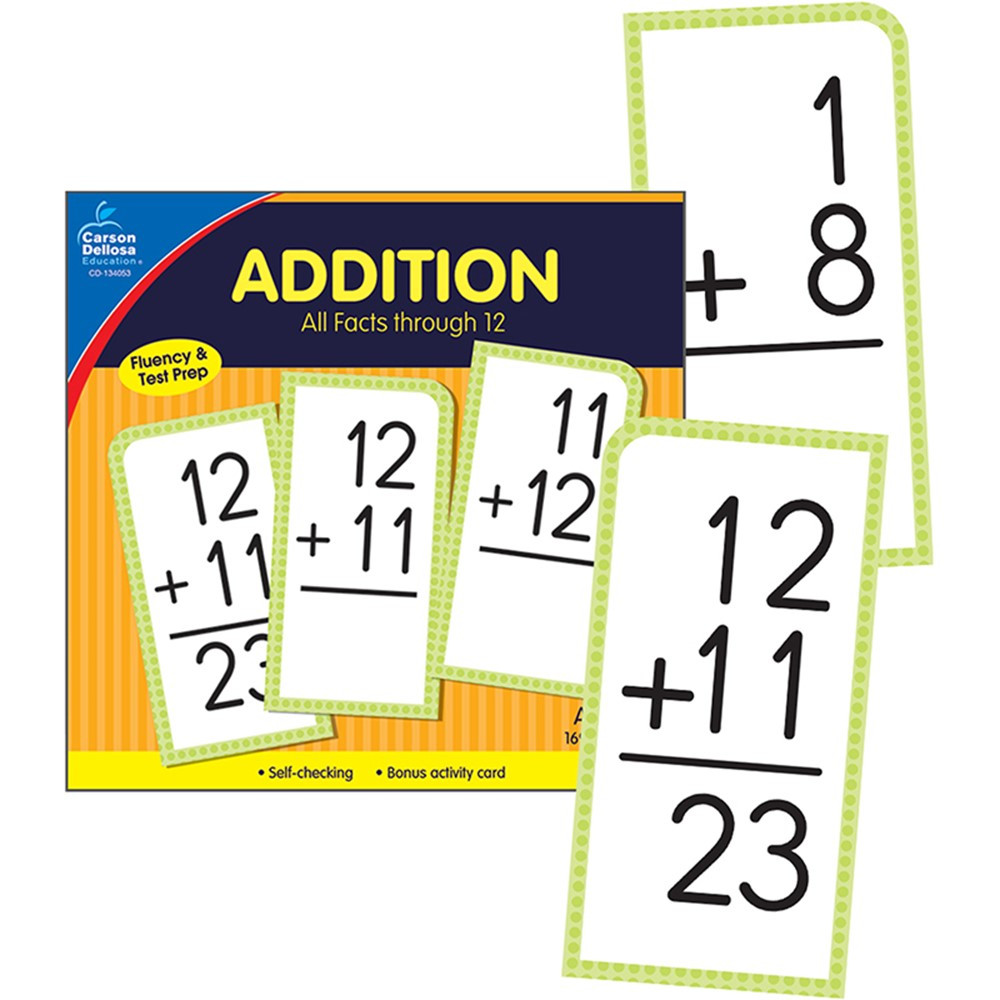 CD-134053 - Addition Facts Thru 12 Flash Cards in Flash Cards
