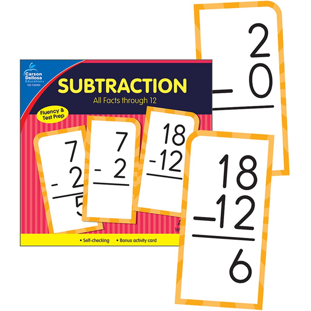 CD-134054 - Subtract Facts Thru 12 Flash Cards in Flash Cards