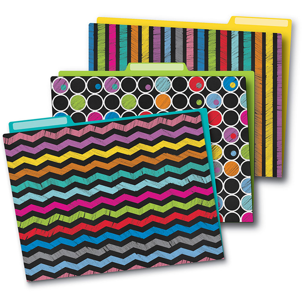 CD-136006 - Colorful Chalkboard Folders in Folders
