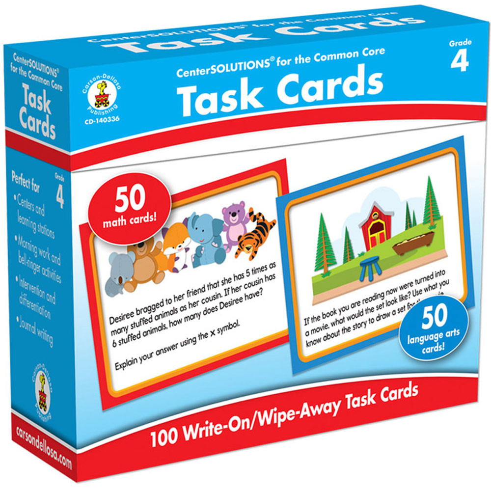CD-140336 - Center Solutions Task Cards Gr 4 in Cross-curriculum Resources