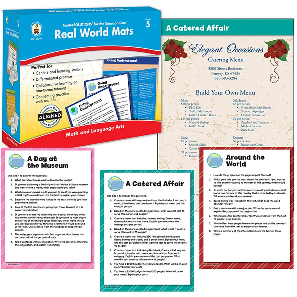 CD-140349 - Gr 5 Real World Mats Centersolutions in Cross-curriculum Resources