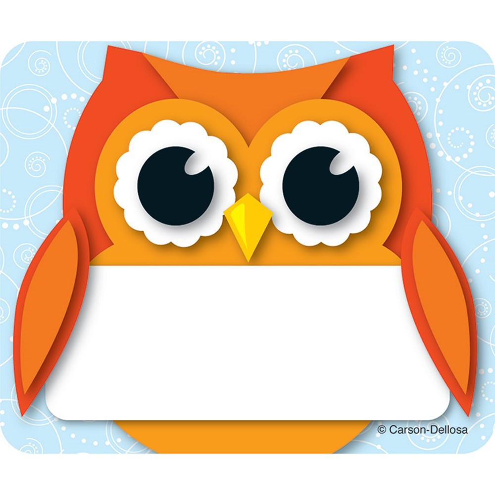 CD-150036 - Colorful Owl Name Tags in Name Tags