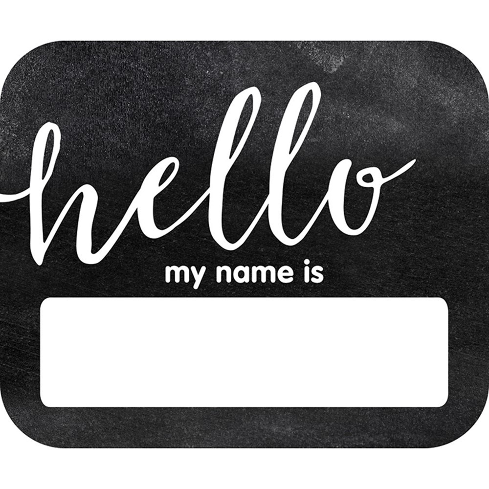 CD-150063 - Industrial Chic Hello Name Tags School Girl Style in Name Tags