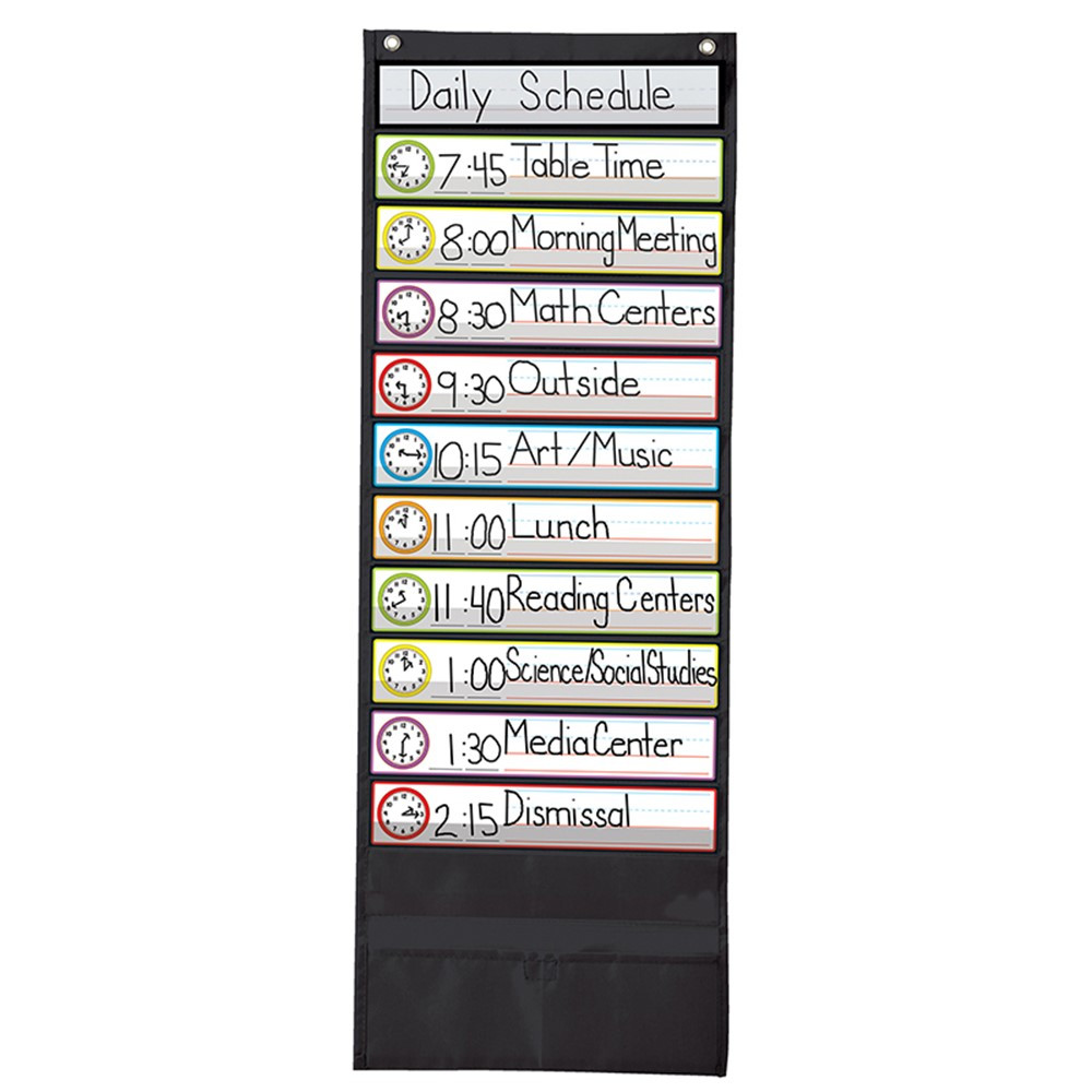 CD-158572 - Deluxe Scheduling Pocket Chart Blk in Pocket Charts