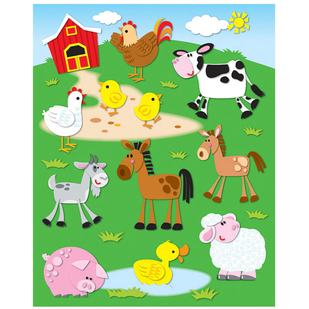 CD-168020 - Farm Shape Stickers 72Pk in Stickers