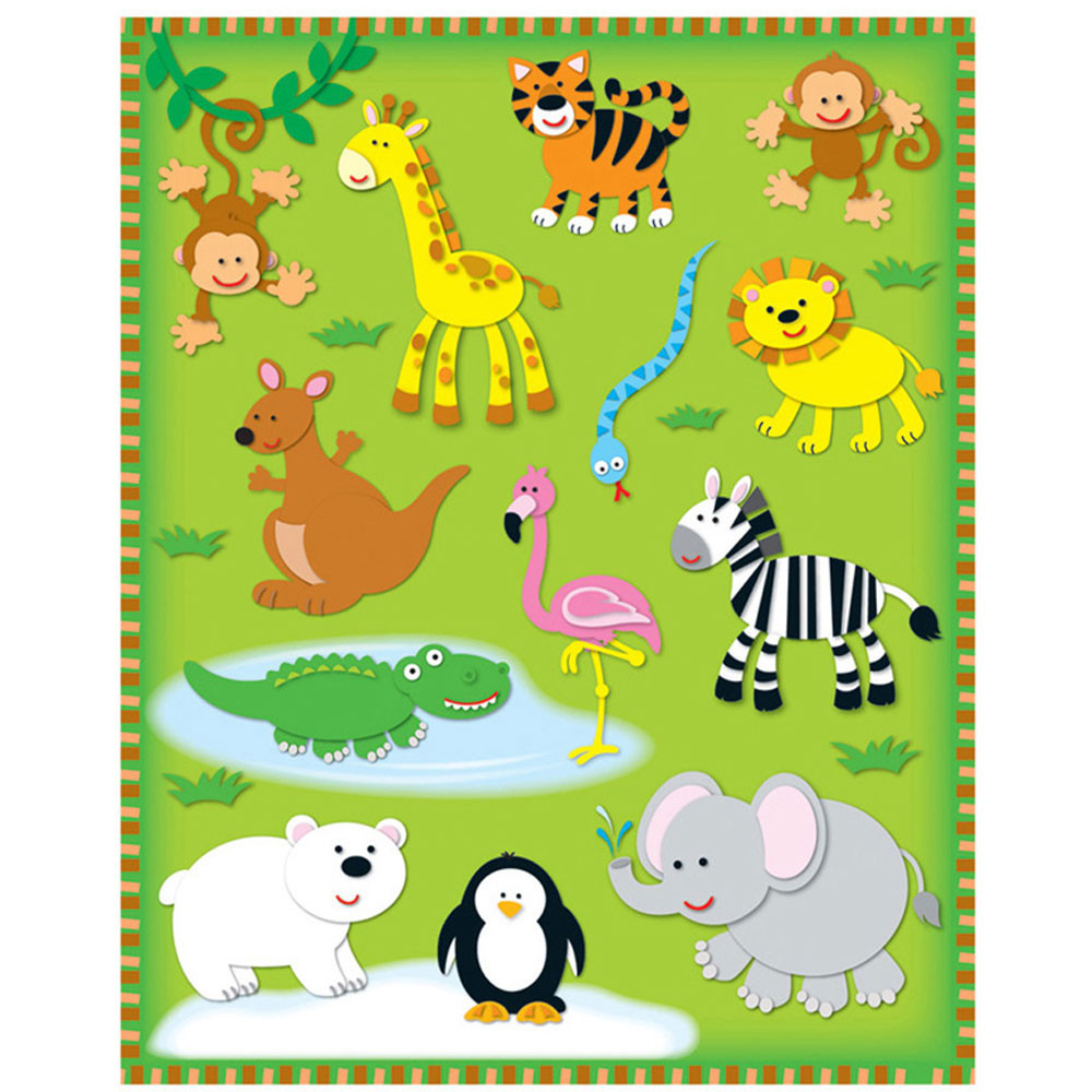 CD-168022 - Zoo Shape Stickers 78Pk in Stickers