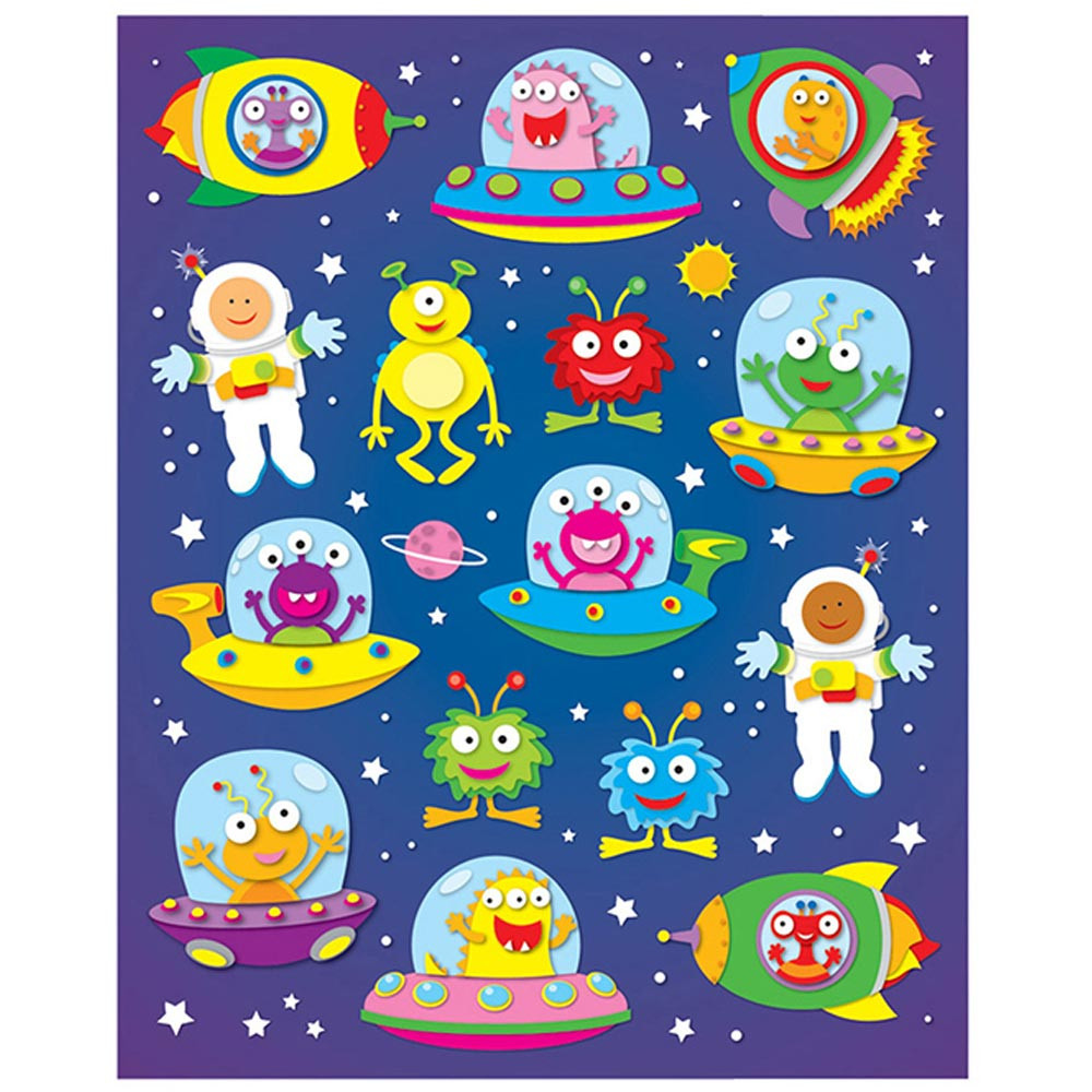 CD-168023 - Out Of This World Shape Stickers 90Pk in Stickers