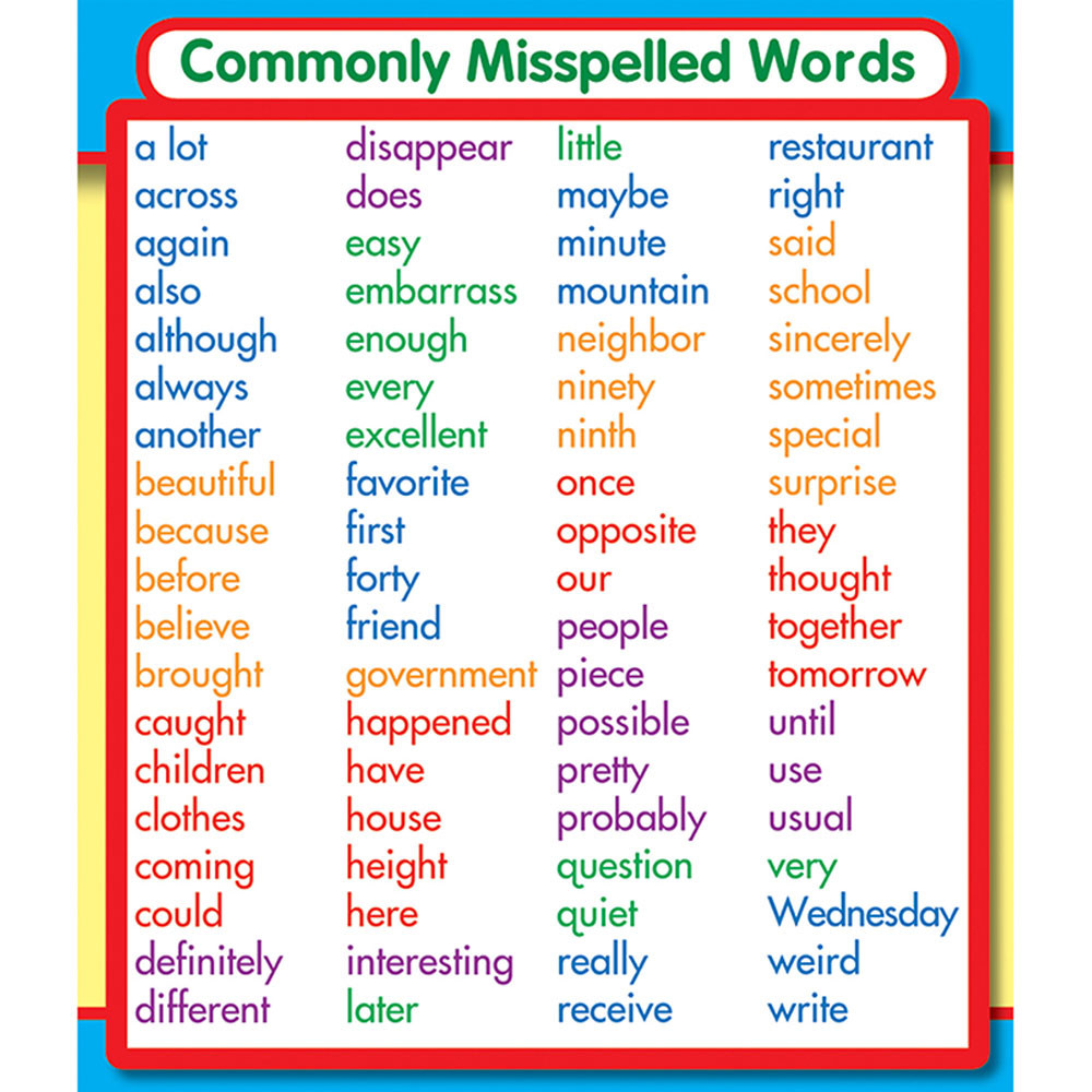 CD-168068 - Commonly Misspelled Words Stickers in Stickers
