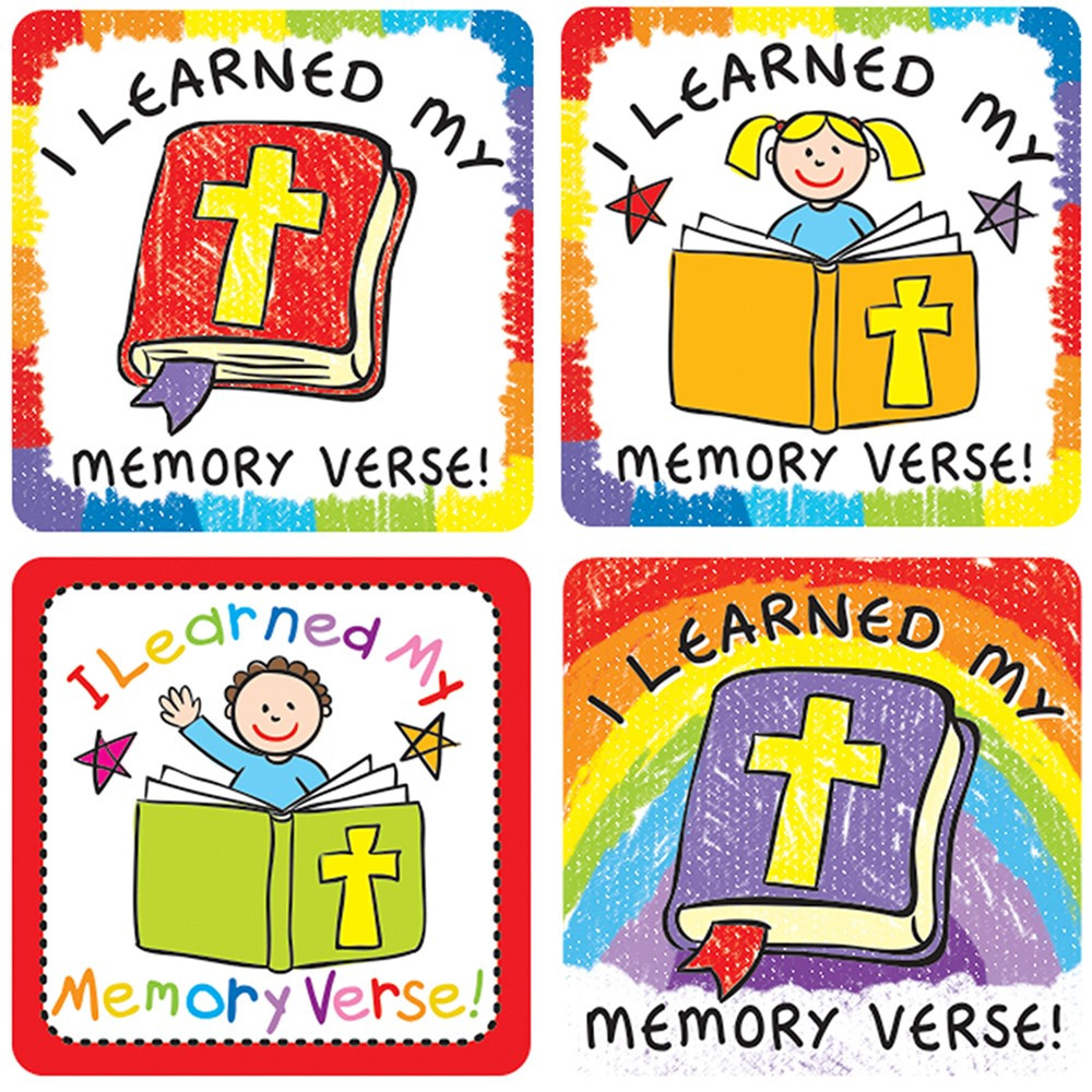 CD-168171 - I Learned My Memory Verse Stickers 120 Pc in Inspirational