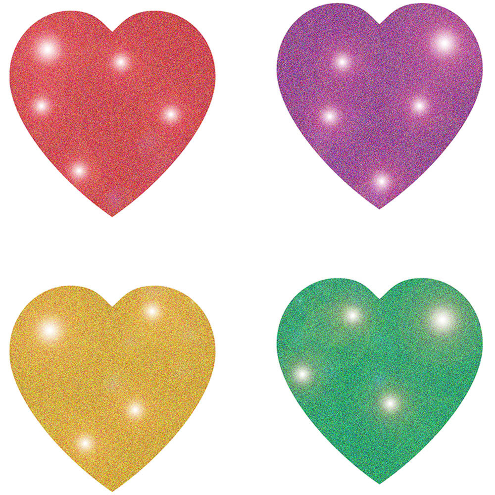 CD-2141 - Dazzle Chart Seals Heart Multicolor in Stickers