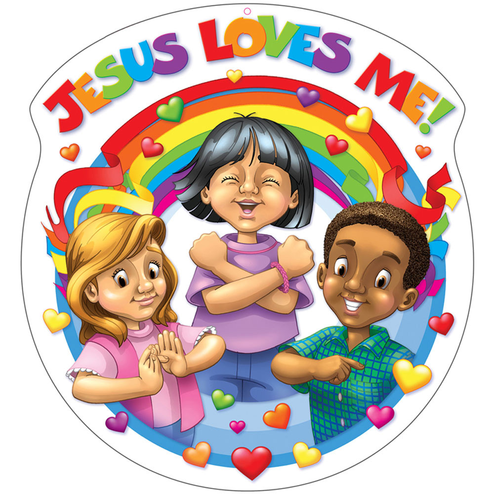 CD-288005 - Jesus Loves Me 15X15 Accent in Two Sided Decorations
